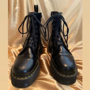 dr. martens black jadon platform boots